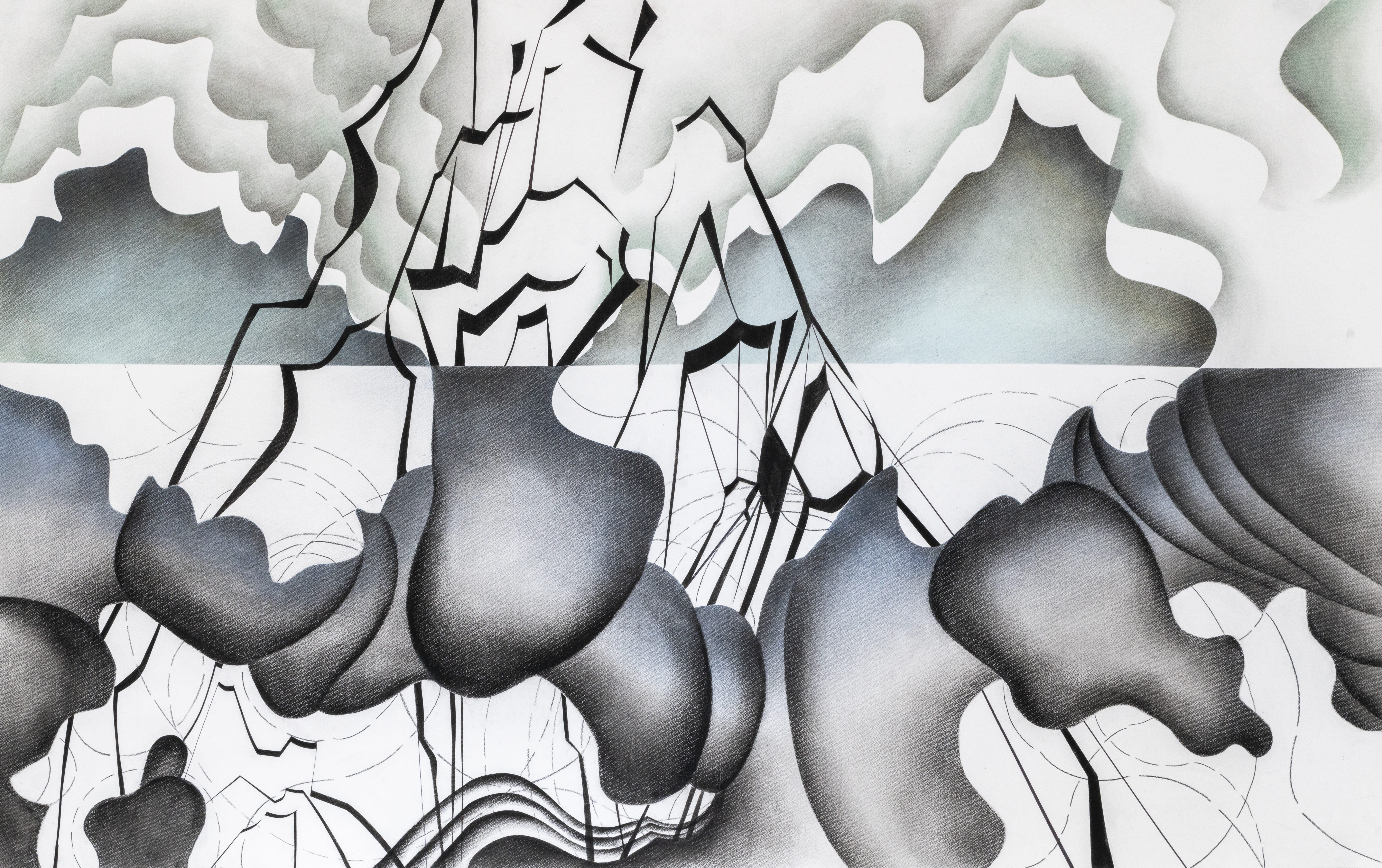 Judith Milberg: Life ist formed by the same material like mountains and clouds 2019, 90 x 150 cm