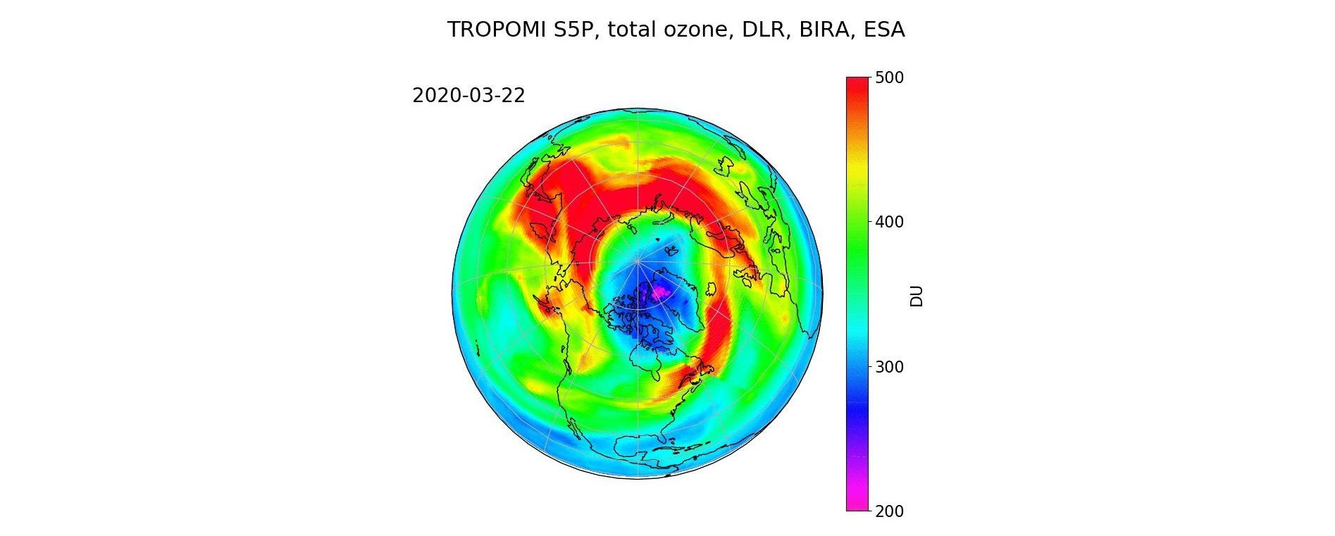 März 2020: Ozonloch in der Arktis Bild 2/2, Credit: DLR/BIRA/ESA