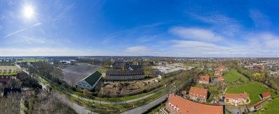 Die Oxford-Kaserne in Gievenbeck von oben: Hier sind 1200 Wohneinheiten in neuen und alten Gebäuden geplant. Foto: Presseamt Münster.