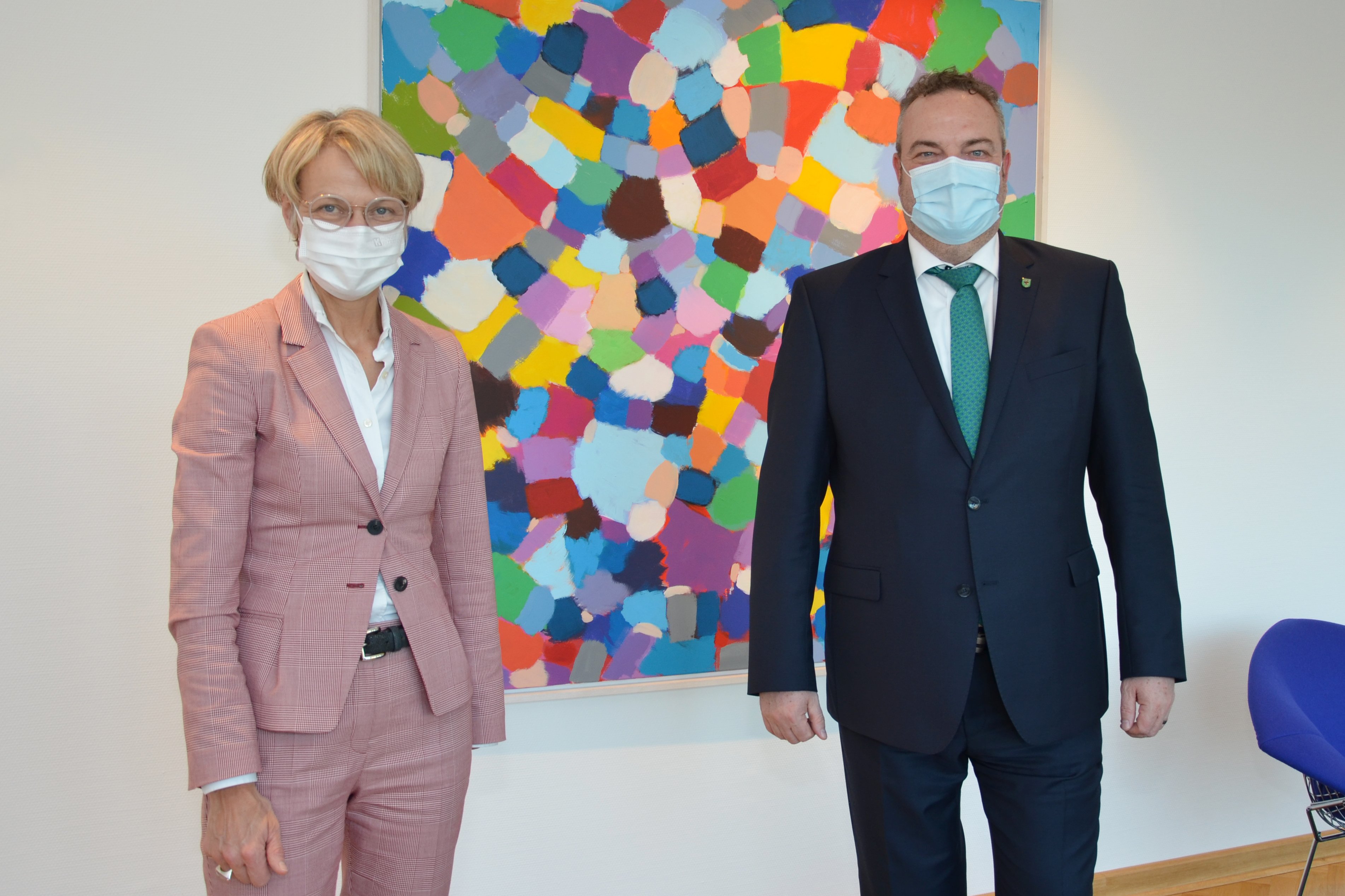 Landrat Bodo Klimpel zum Antrittsbesuch bei Regierungspräsidentin Dorothee Feller.