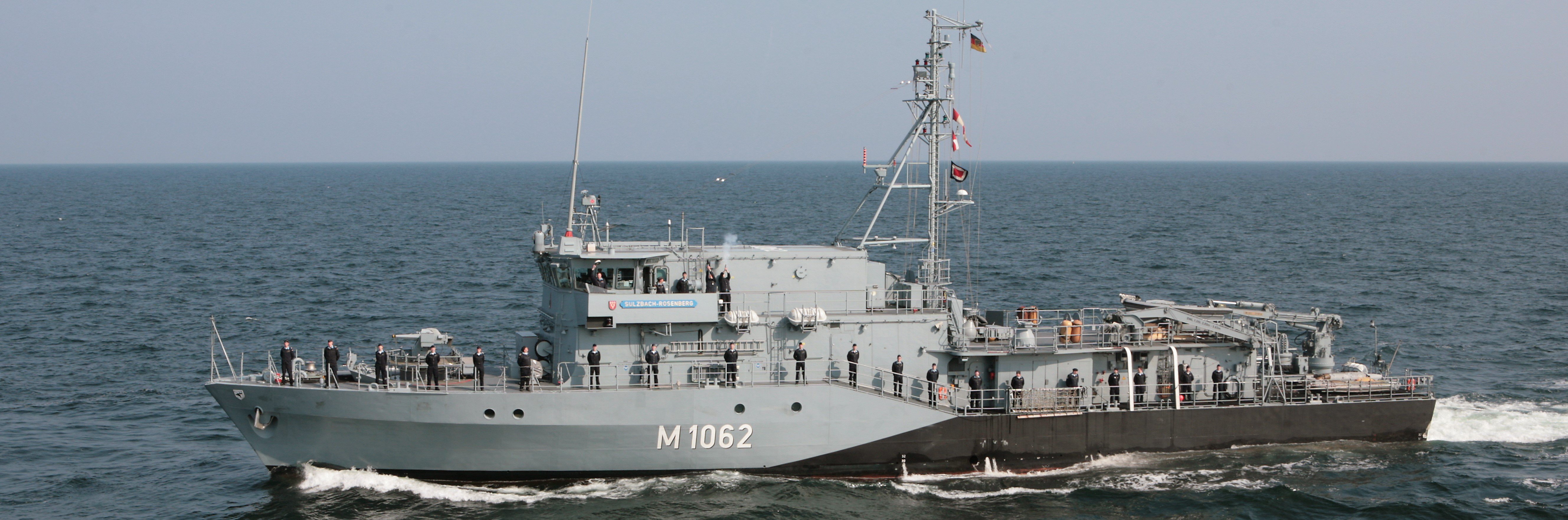 Minenjagdboot SULZBACH-ROSENBERG in Fahrt  Bildrechte: Durch Copyright geschützt  Fotograf: Björn Wilke