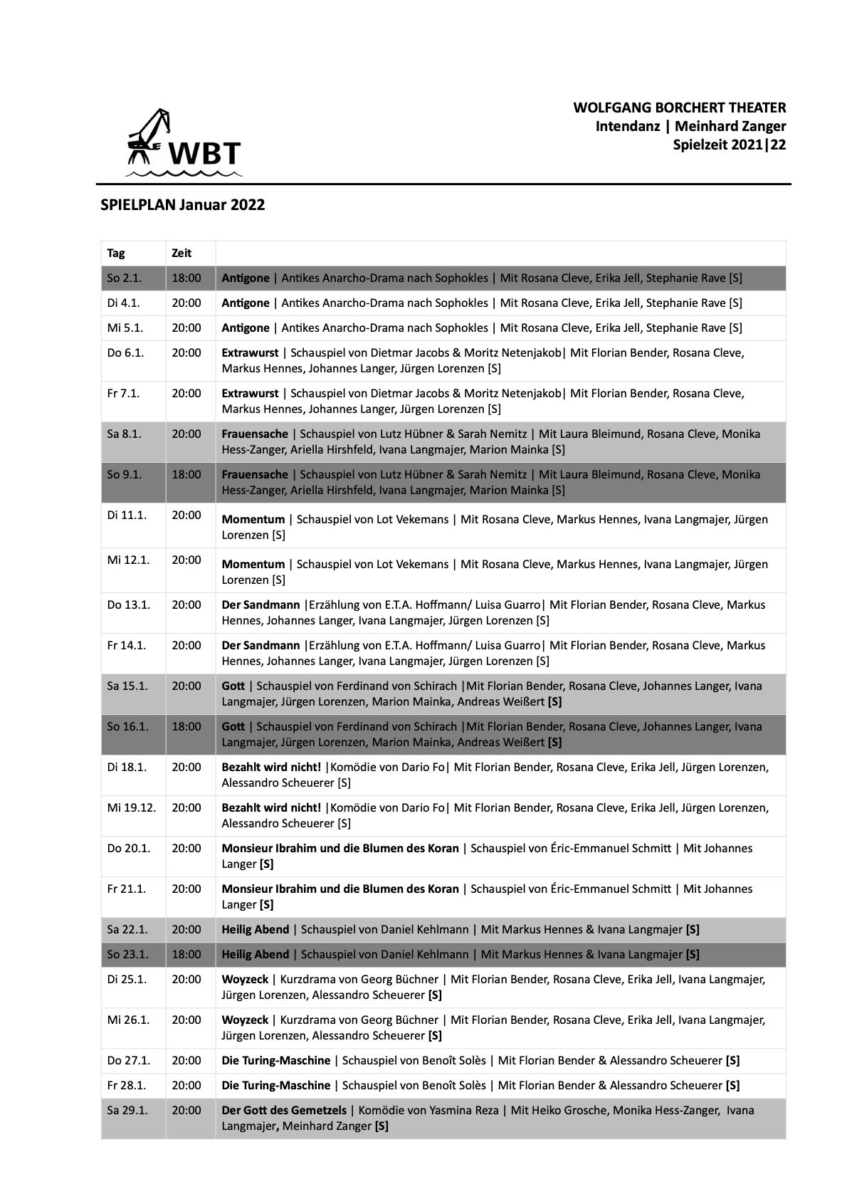 WBT Spielplan