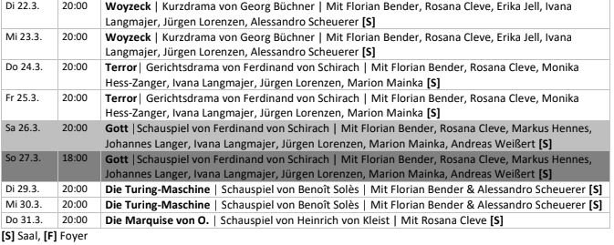 WBT Spielplan März 2022